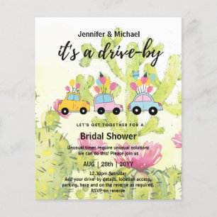 Cute BUDGET Drive-By Bridal Shower Invitations