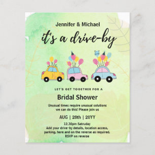 Cute BUDGET Drive-By Bridal Shower Invitations