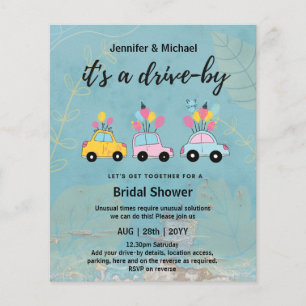 Cute BUDGET Drive-By Bridal Shower Invitations