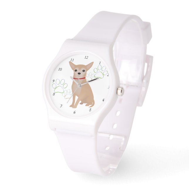 Cute Buff Coloured Chihuahua Watch (Angle)