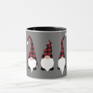 Cute Buffalo Plaid Christmas Gnomes Mug