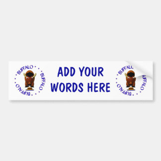 Cute Buffalo with Beef on Weck and Buffalo Wings Bumper Sticker