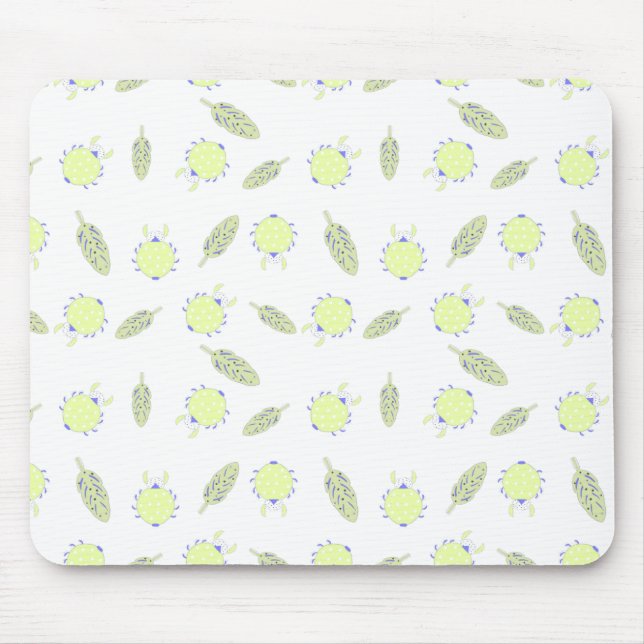 Cute bug and leaves seamless pattern mouse pad (Front)