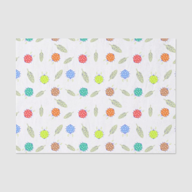 Cute bug and leaves seamless pattern tissue paper (Front)