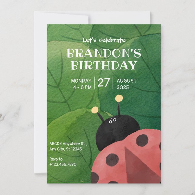 Cute Bug birthday  Invitation (Front)