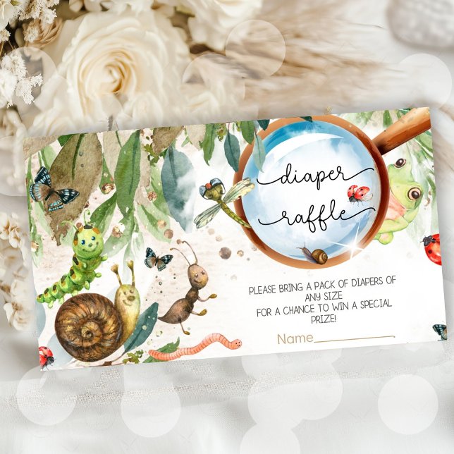 Cute Bug & Caterpillar Baby Shower  Enclosure Card (Whimsical bug and caterpillar baby shower invitations! Adorable woodland theme with ladybugs, bees, )