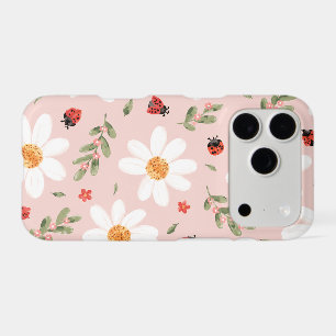 Cute Bug & White Flower iPhone Case