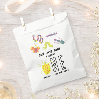 Cute Bug Worm Buttefly Kids 1st Birthday Party Favour Bag