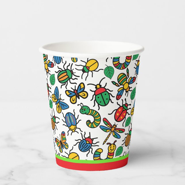 Cute Bugs and Insects Paper Cups (Front)