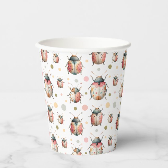 Cute Bugs Insect Pattern Beetles Kids' Birthday  Paper Cups (Front)
