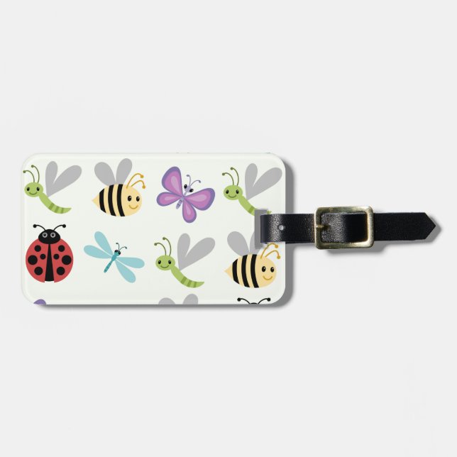Cute Bugs Set Luggage Tag (Front Horizontal)
