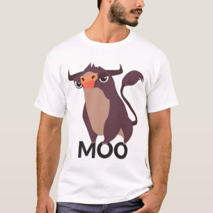 Cute Bull Moo Farmer Gift Farm Cartoon Cow T-Shirt