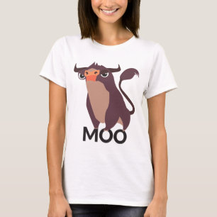 Cute Bull Moo Farmer Gift Farm Cartoon Cow T-Shirt