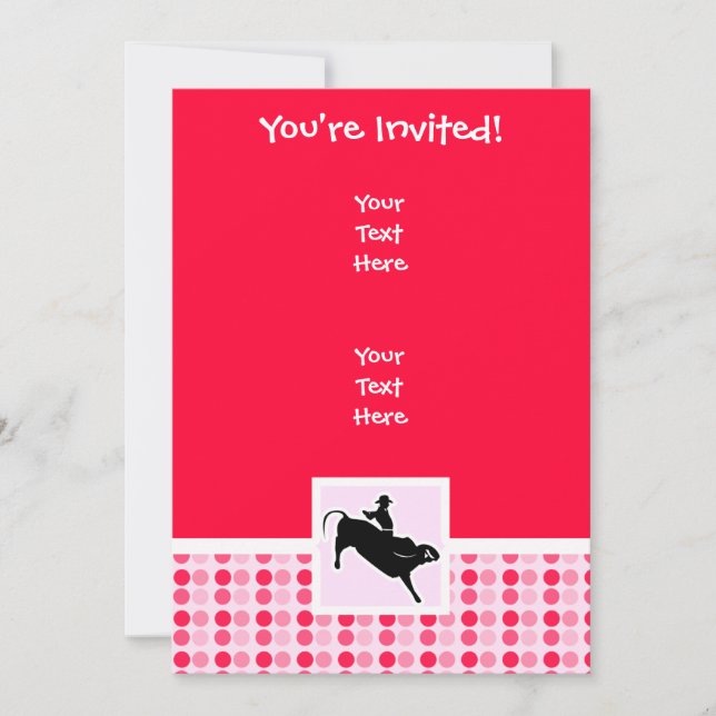 Cute Bull Rider Invitation (Front)
