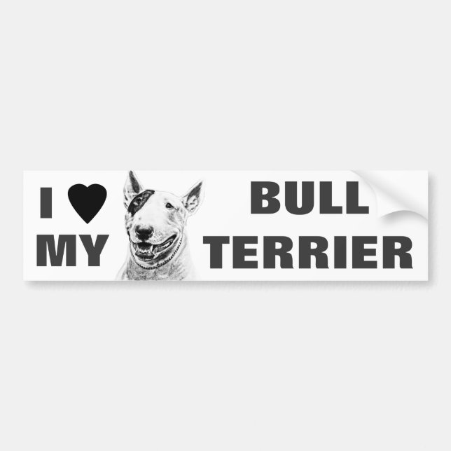 Cute Bull Terrier dog art Bumper Sticker (Front)