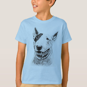 Cute Bull Terrier dog art T-Shirt