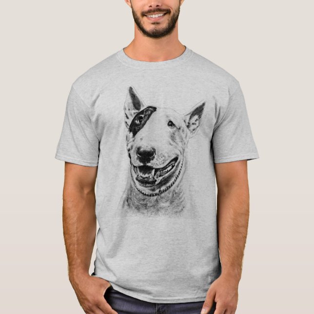 Cute Bull Terrier dog art T-Shirt (Front)