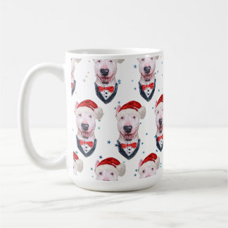 Cute Bull Terrier Dog Christmas Pattern Coffee Mug