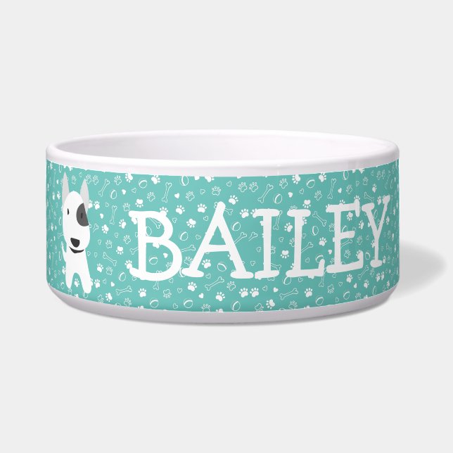 Cute Bull Terrier Dog Customisable Name (Front)