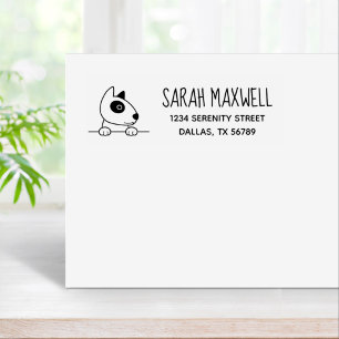 Cute Bull Terrier Dog Pet Address Rubber Stamp