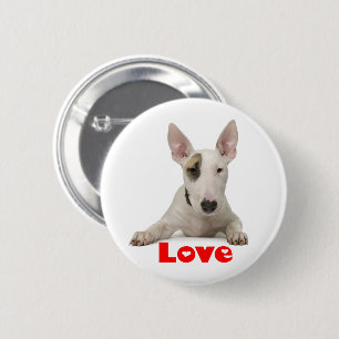 Cute Bull Terrier Puppy Dog Lover Fur Mama Love 6 Cm Round Badge