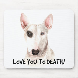 Cute Bull Terrier Puppy Dog Lover Watercolor Mouse Pad