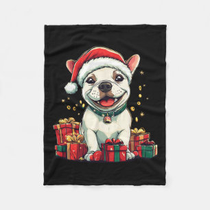 Cute Bull Terrier Santa Hat Funny Christmas Xmas D Fleece Blanket