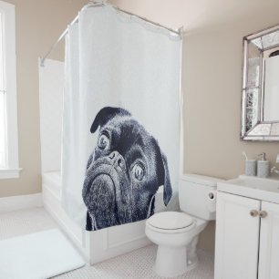 Cute Bulldog Artwork   Bulldog Lover Gift Shower Curtain