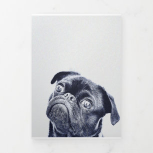 Cute Bulldog Artwork Bulldog Lover Gift Tri-Fold Announcement