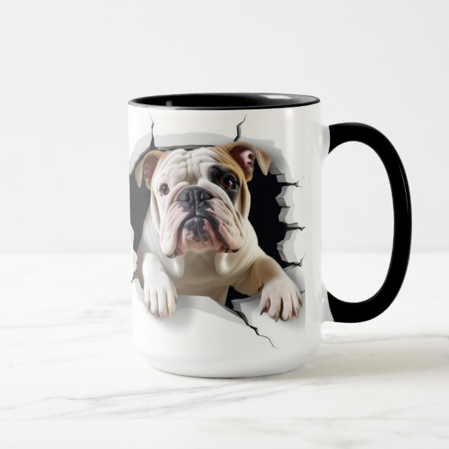 Cute bulldog background mug (Right)
