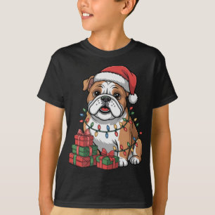 Cute Bulldog Christmas Xmas Design Funny Dog Lover T-Shirt