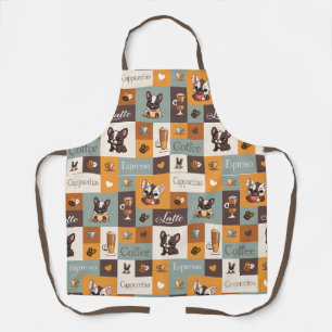 Cute Bulldog Coffee Love Apron