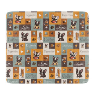 Cute Bulldog Coffee Love  Cutting Board