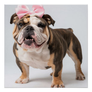 Cute Bulldog Dog Poster Wall Art