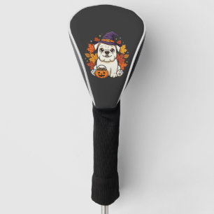 Cute Bulldog Halloween Pumpkin Dog Design_1 Golf Head Cover
