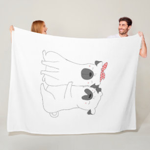 Cute Bulldog Matching Dog Lover Gift Fleece Blanket
