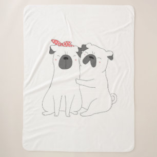 Cute Bulldog   Matching Dog Lover Gift Sherpa Blanket