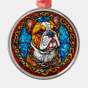 Cute Bulldog Metal Ornament