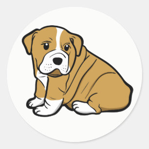 Cute Bulldog Mum English Bulldog Puppy Dog Classic Round Sticker