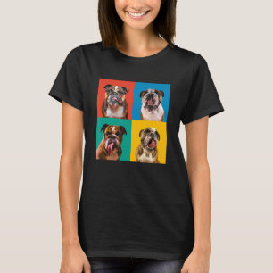 Cute Bulldog Portrait Photos 4 Bulldogs Of The A T-Shirt