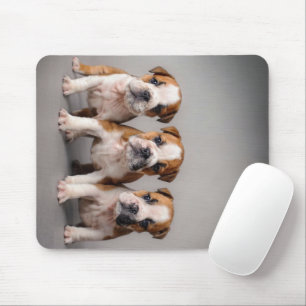 Cute Bulldog Puppies Dog Lovers Gift Mouse Pad
