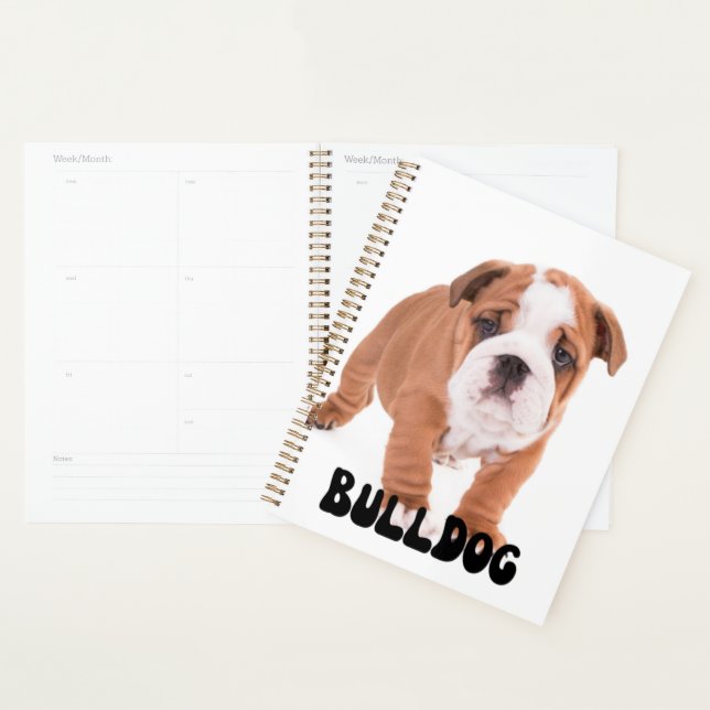 Cute Bulldog Puppy Calendar Planner (Display)