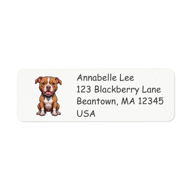 Cute Bulldog Puppy Return Address Label (Front)