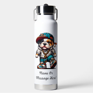 Cute Bulldog Puppy Streetwear Water Bottle
