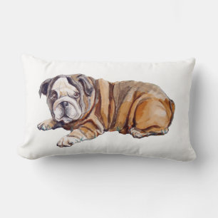 Cute Bulldog Puppy White Lumbar Cushion