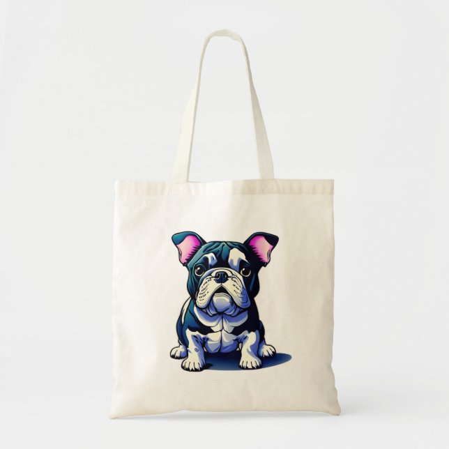 Cute Bulldog Tote Bag (Front)
