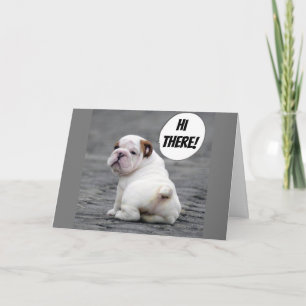 **CUTE BULLDOG** WANTS YOU TO "GET WELL SOON!" CARD