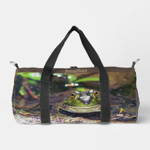 Cute Bullfrog Face Animal Personalised    Duffle Bag
