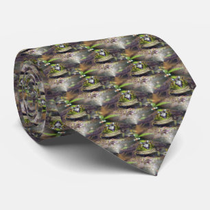 Cute Bullfrog Face Nature Pattern Tie