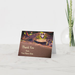 Cute Bullfrog Face Personalised Thank You Card